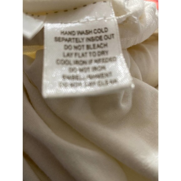 Dating Clothing Ivory Jersey and Chiffon Beaded Sleeveless Blouse Size Medium - Picture 8 of 12